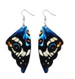 Øreringe - store sommerfugle, blå nuancer